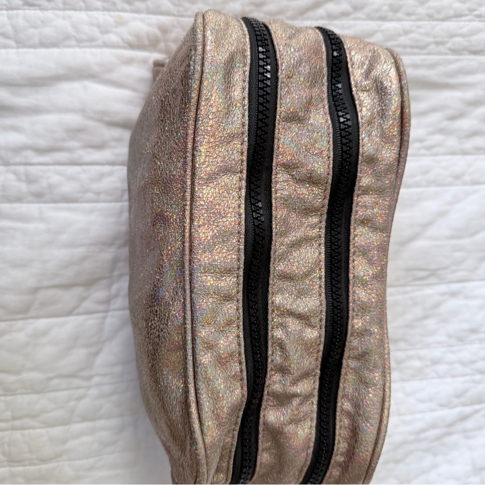 Holographic glittery Cosmetic Bag with Double Zipper